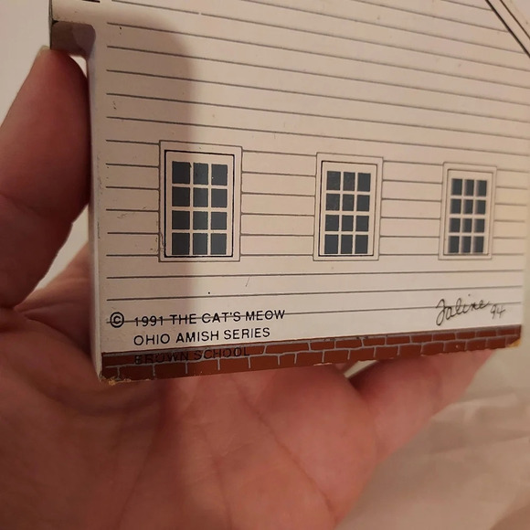 Vintage 1991 The Cat's Meow Ohio Amish Series Brown School Shelf Sitter - Picture 8 of 8